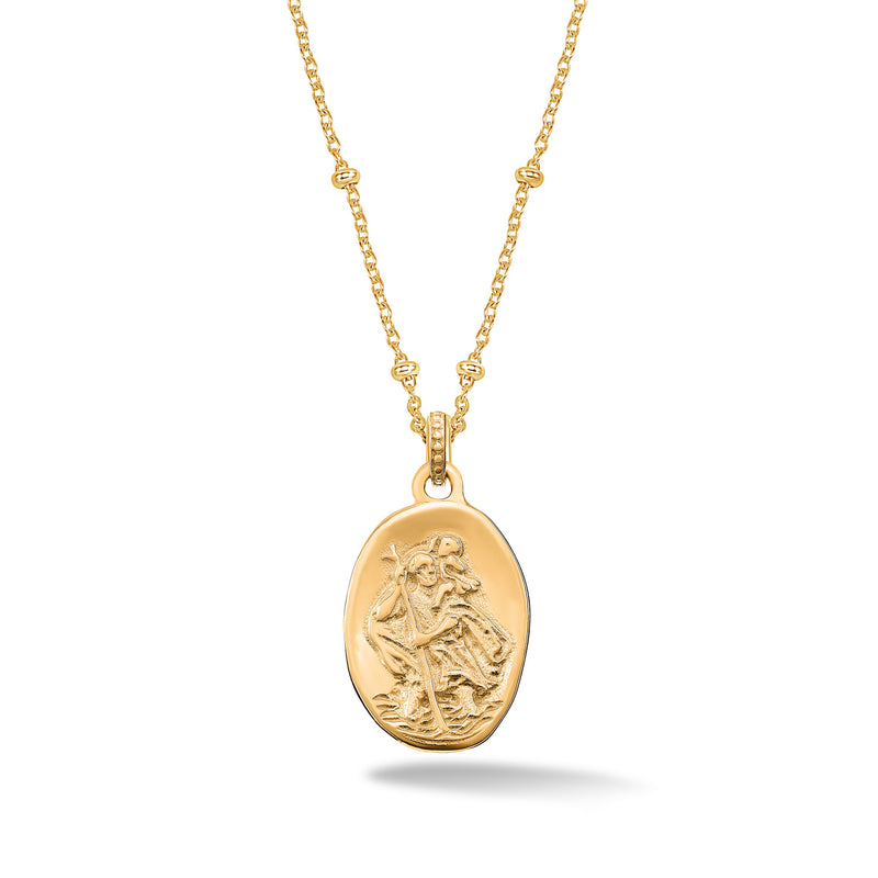 Handmade St. Christopher coin necklace, 9ct gold – Pearls & Pomegranates