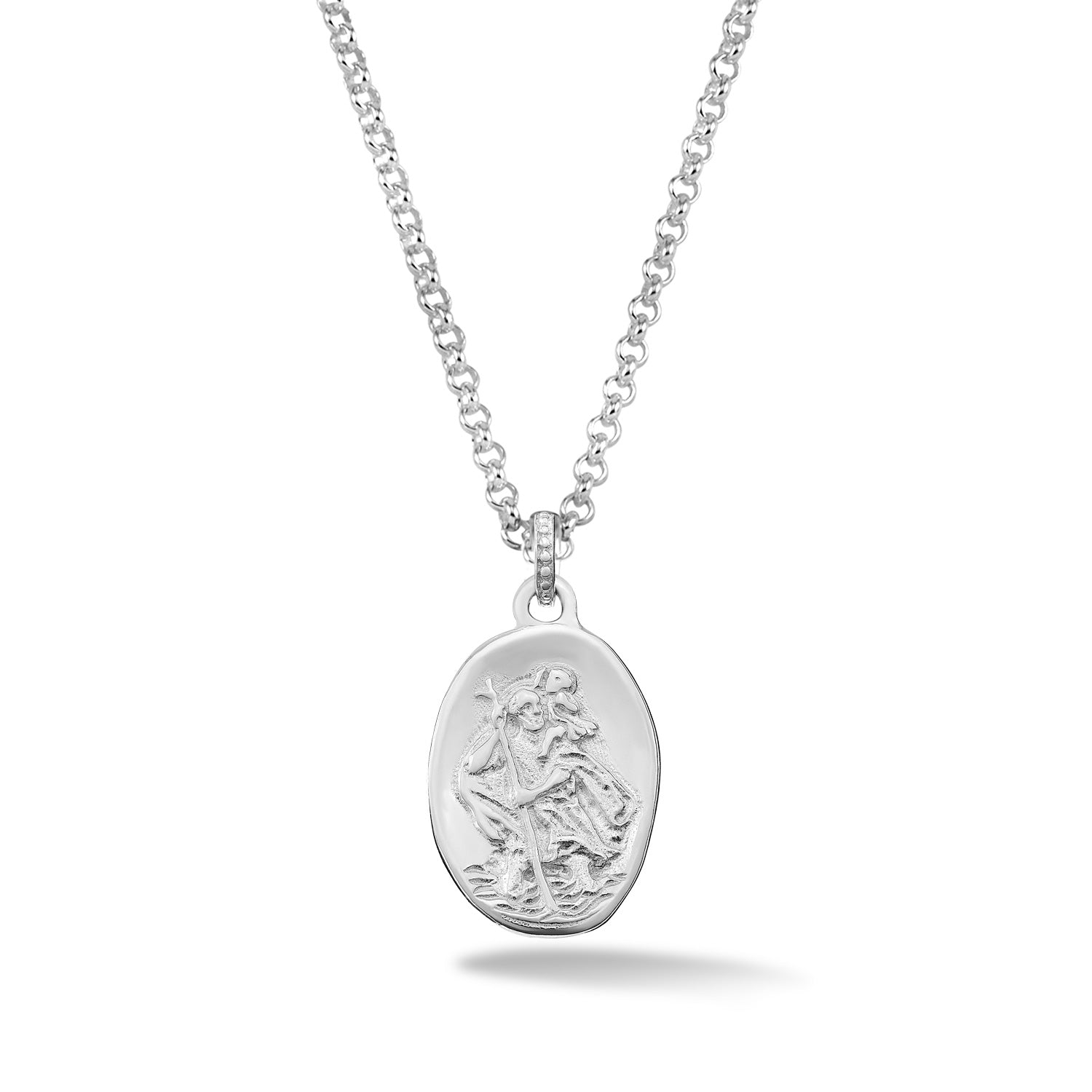 S St. Christopher Talisman Necklace Silver or Vermeil