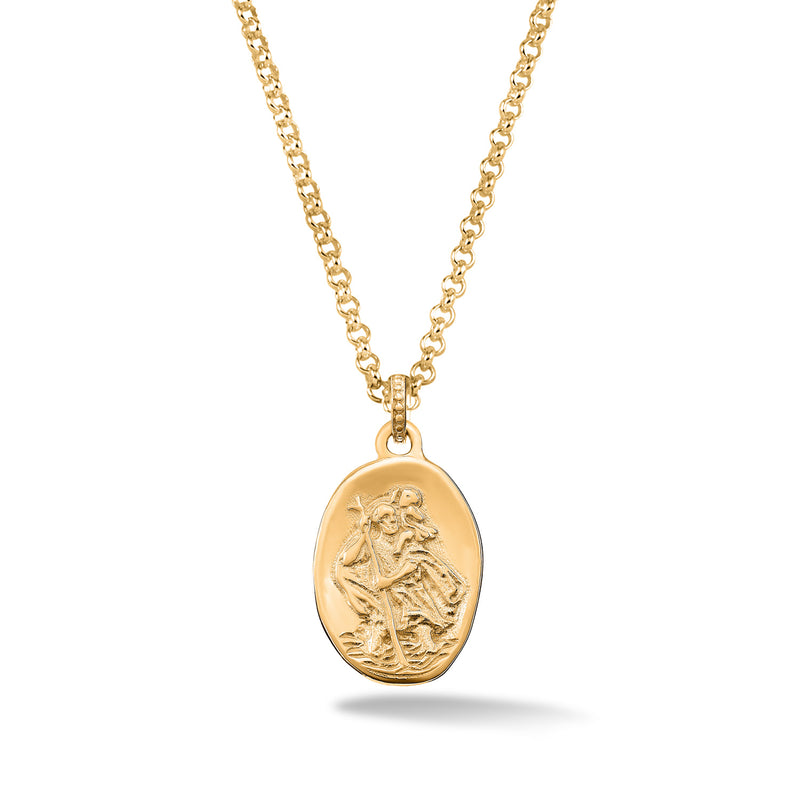 Mens gold on sale saint christopher necklace