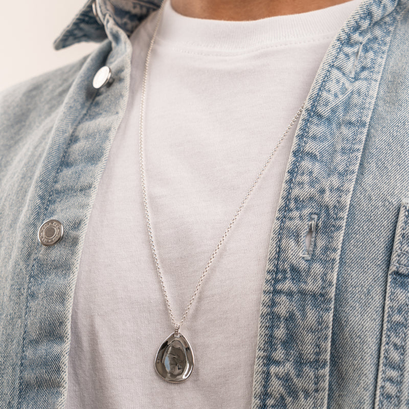 Dower-And-Hall-Mens-Engravable-Stirling-Silver-Large-Pebble-Pendant-5