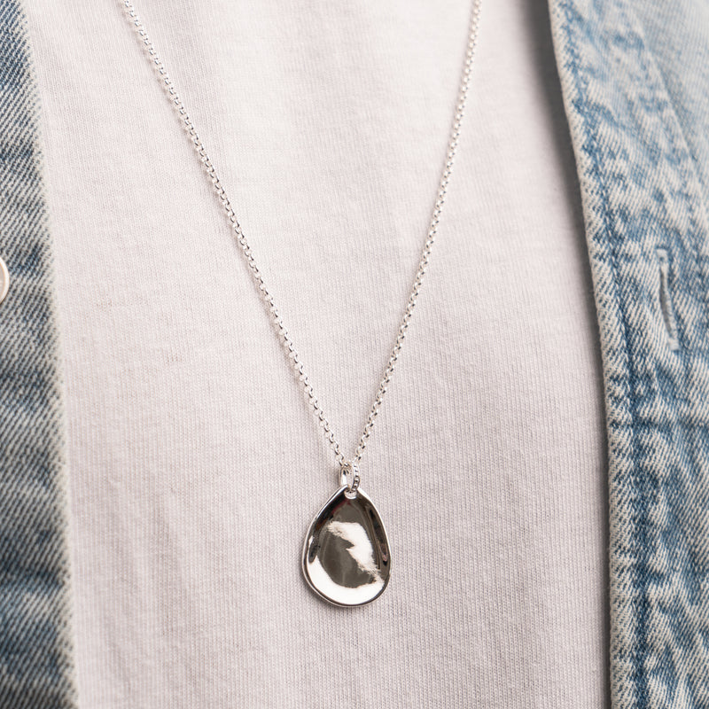 Dower-And-Hall-Mens-Engravable-Stirling-Silver-Large-Pebble-Pendant-4