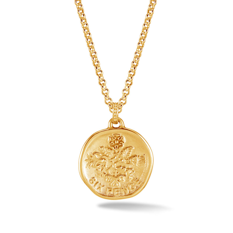 Men's Lucky Sixpence Talisman Necklace