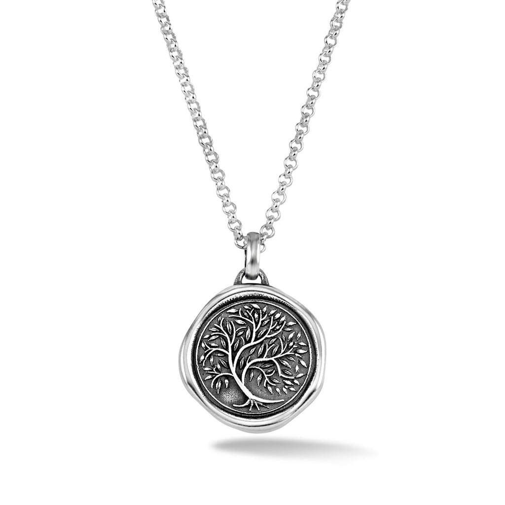 Men's Tree of Life Talisman Necklace in Silver or Gold Vermeil