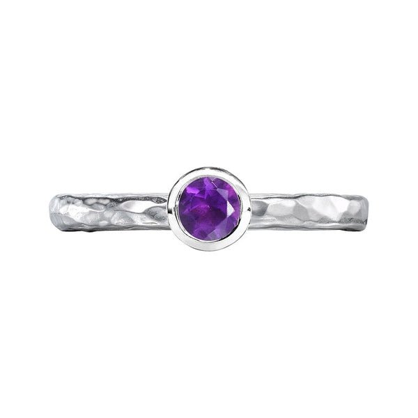 Dower-And-Hall-Stirling-Silver-4mm-Amethyst-Hammered-Twinkle-Ring