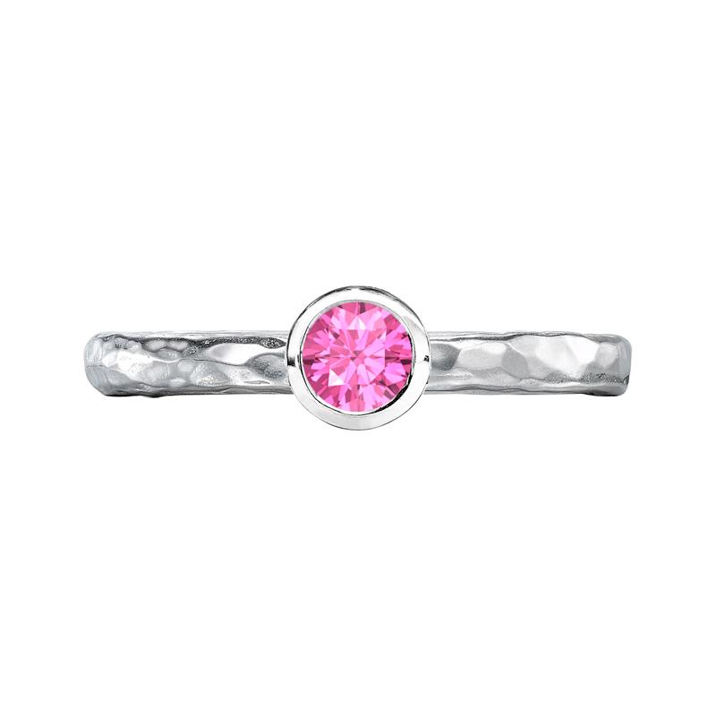 Dower-And-Hall-Stirling-Silver-4mm-Pink-Sapphire-Hammered-Twinkle-Ring