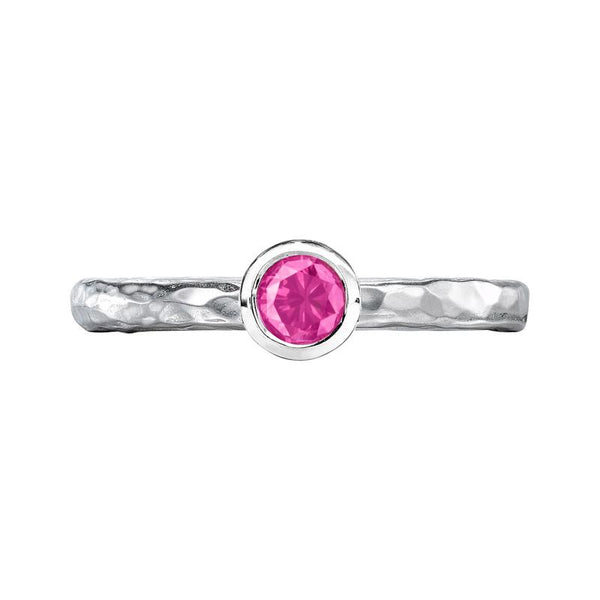 Dower-And-Hall-Stirling-Silver-4mm-Pink-Tourmaline-Hammered-Twinkle-Ring