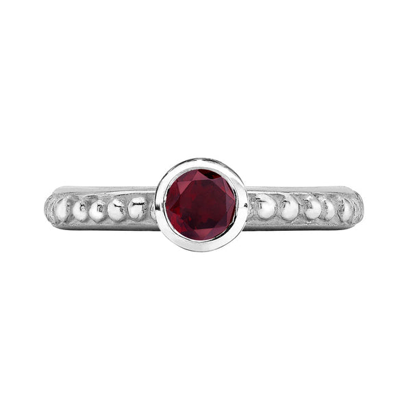 5mm Garnet Granular Dotty Twinkle Ring