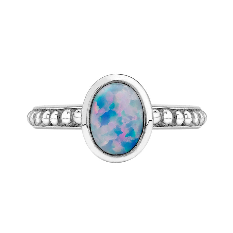 Oval Opal Granular Dotty Twinkle Ring