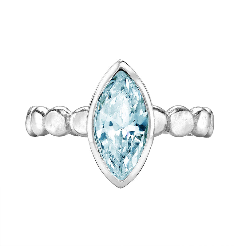 Marquise Swiss Blue Topaz Twinkle Ring