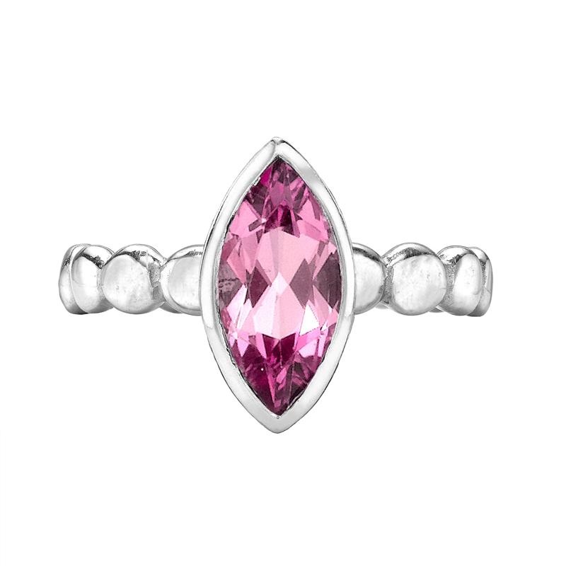 Marquise Pink Quartz Dewdrop Twinkle Ring