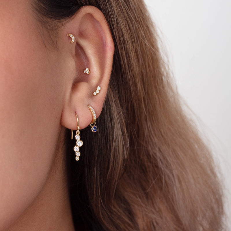 18k Diamond Small Cascade Drop Earrings - 0.33ct